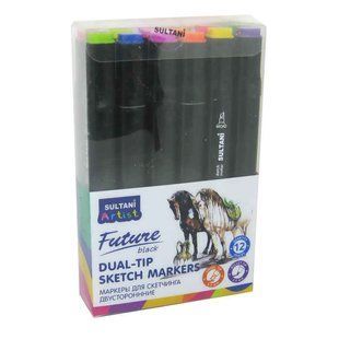 Маркер двустор. SketchMarker Sultani Future для паперу набір 12шт ST-8016-12