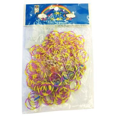 Резинки для плетения Rainbow Loom 200шт. зебра Желто-фиолетовый 8361 +крючок