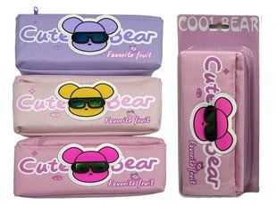 Пенал текстильный Лидер 21*9*5,5см, Cool Bear микс №2067