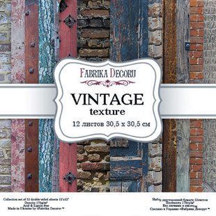 Набор бумаги для скрапбукинга Фабрика Декора 30,5*30,5см Vintage texture 12л 175г/м2 FDSP-04006