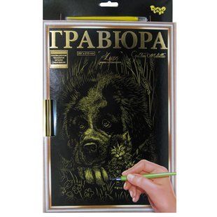 Набір для творчості DankoToys DT L-ГР-А4-02-11з Luxe Гравюра з рамкою Пес та кошеня