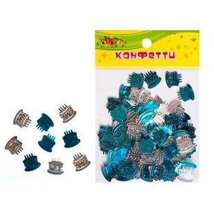 Конфетти Kidis Тортики №4, голубые-серебро 11мм 10гр. 8873