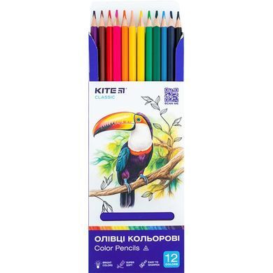 Олівці кольорові 12кол. Kite тригранні Classic K-053