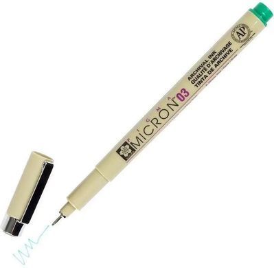Ручка капиллярная PIGMA Micron линер Sakura 0,35мм XSDK03#**, Зелёный