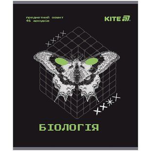 Тетрадь школьная предметная А5+ 168*203мм 48л. Kite в клетку, Techno Биология K25-240-7