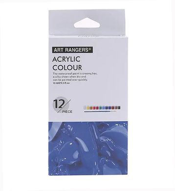 Краска акриловая Art Rangers/Nation набор 12цв. по 22мл. + 2 кисти A1222/A12015-1