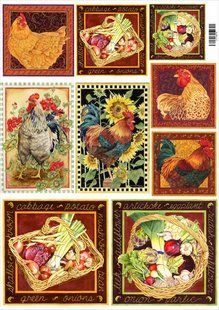 Декупажная карта-бумага А3 29.5*42см Сельские мотивы ЕВ-Д030