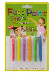 Аквагрим для лица карандаши FACE PAINTS HuaBa 6цв. Неон 3628/FP-6