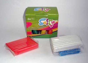 Пластилин SOFTY на восковой основе Набор 6 цв. 62гр
