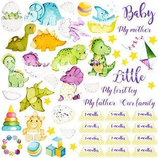 Набір карток - картинок для декору Фабрика Декору 02038 Dino baby