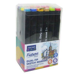 Маркер двустор. SketchMarker Sultani Future для паперу набір 24шт ST-8018-24