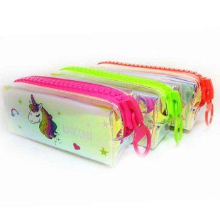 Косметичка-пенал Лидер PVC 19*8*6см, Unicorn мікс, велика блискавка №6604