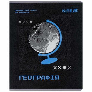 Тетрадь школьная предметная А5+ 168*203мм 48л. Kite в клетку, Techno География K25-240-5