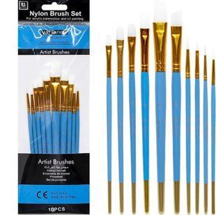 Набір пензлів Art Nation Artist Brush нейлон 10шт. BREA1013K-1