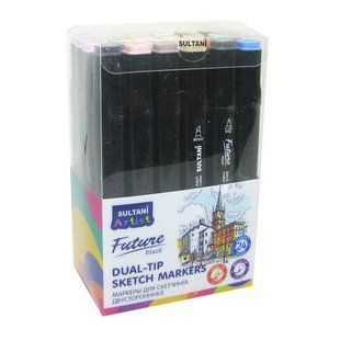 Маркер двустор. SketchMarker Sultani Future для паперу набір 24шт ST-8019-24