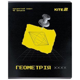 Тетрадь школьная предметная А5+ 168*203мм 48л. Kite в клетку, Techno Геометрия K25-240-1