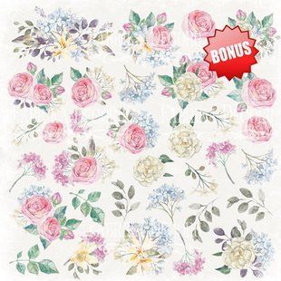 Набір паперу для скрапбукінгу Фабрика Декору FDSP-02049 Shabby garden 20*20см 10арк + бонус 200г/м2