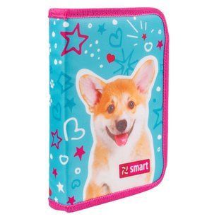 Пенал 1М 1 Вересня Smart HP-04 Corgi з 2 отворотами б/н 533283