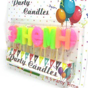 Свічки-набір для торта Party Candles Буквы 'З ДНЕМ НАРОДЖЕННЯ' (укр) без глітера