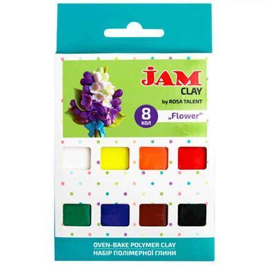 Глина полімерна Jam Clay набір 8шт по 20г Flower 5059007