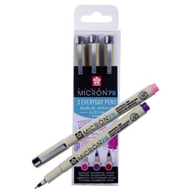 Капілярні ручки PIGMA Micron PN Crafts 3цв (Рожево-червоний пурпуровий бордовий) POXSDKPN3B