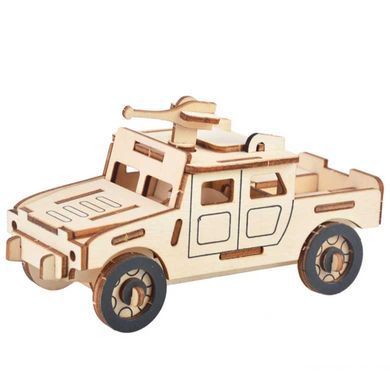 Деревянная сборная 3D модель WoodCraft Джип-2 (16,2*7*8,5см) XB-G008H