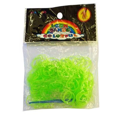 Резинки для плетения Rainbow Loom 200шт. неоновые 83** +крючок, Голубой