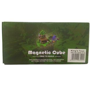 Конструктор 3D магнитный Magnetic Cube Minecraft, кор. 19*9,5*5см, 64 дет 2*2см №BZ96-87B