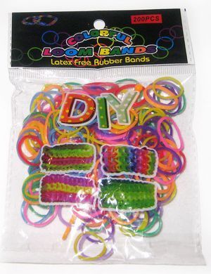 Резинки для плетения Rainbow Loom 200шт. ароматизированные (ваниль), однотонные микс Ассорти 1217 +крючок