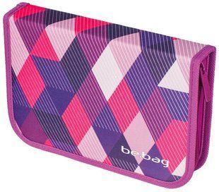 Пенал 1 отделение с 2 отворотами с наполнением Herlitz 11438496P Purple Checked 24 предметов