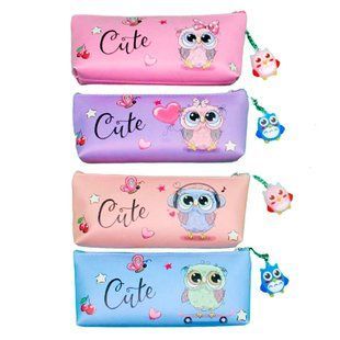 Пенал текстильный Лидер 19*8*3см, Cute микс №528-10