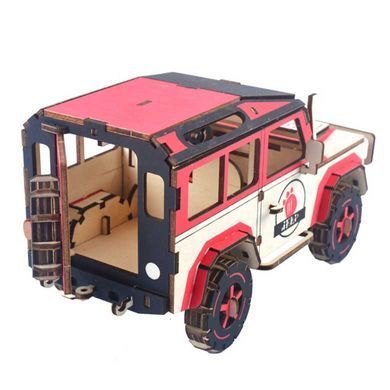 Деревянная сборная 3D модель WoodCraft Джип-3 (21,3*10,8*11,2см) XB-G033H