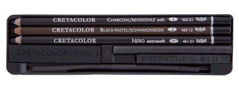 Набір вугілля Сharcoal Pocket Cretacolor 8шт. метал. короб. 46008
