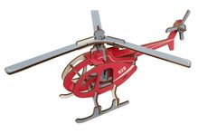 Деревянная сборная 3D модель WoodCraft Вертолет-1 (29,1*21,3*10,3см) XA-G032H
