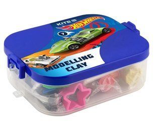 Пластилін восковий у боксі Kite Hot Wheels набір 7кол по 54гр +8 інструментів HW22-080