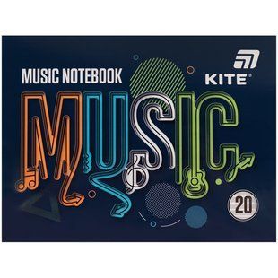 Тетрадь нотная KITE А5 20арк Music K26-405