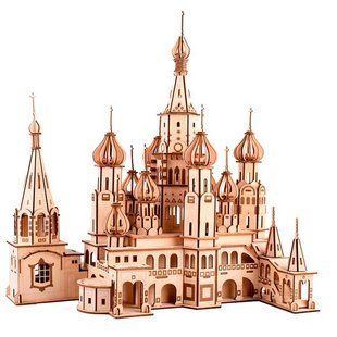 Деревянная сборная 3D модель WoodCraft Собор Василия Блаженного-1 (36,6*41*46см) XE-G013H