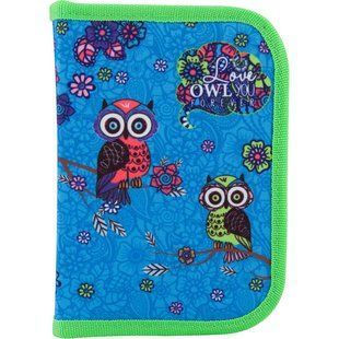 Пенал 1 отделение с 2 отворотами Kite мод 622 Owls K18-622-1