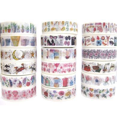Скотч декоративний Decor 15мм*10м орнамент, асорті YD-15*10