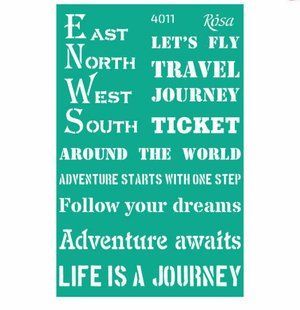 Трафарет самоклейка многоразовый 13*20см Rosa Talent №4011 серия Make your journey GPТ50046019