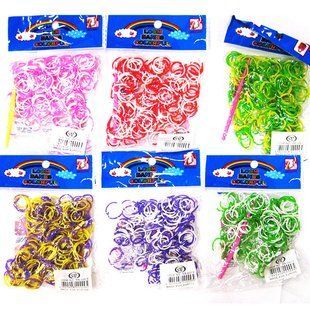 Резинки для плетения Rainbow Loom 200шт. 1/2 Цвет в ассортименте +крючок RB-200-9
