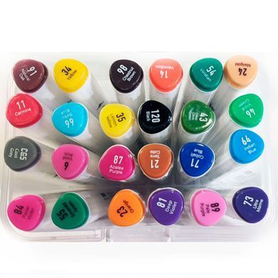 Маркер двосторонній SketchMarker Swiss Ink для паперу набір 24шт PM514-24