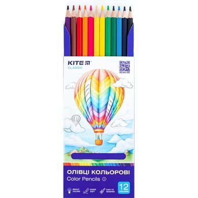 Олівці кольорові 12шт Kite Classic K-051