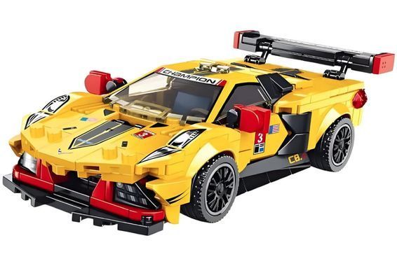 Конструктор 3D Blocks Brick Panlos Challenger car Corvette C8R, кор. 35,5*23,5*6см, 344 дет. 666019