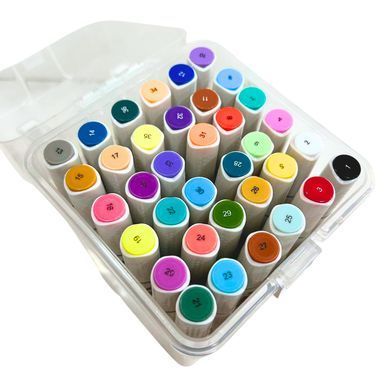 Маркер универсальный акриловый Aodemei двухсторонний Acrylic Marker набор 48 шт 6141-48 в пластиковом боксе