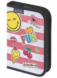 Пенал 1 отделение с 1 отворотом Herlitz 11437936 Smileyworld Girly