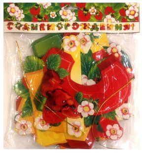 Розтяжка святкова С ДНЕМ РОЖДЕНИЯ! 8102 длина 2,70м