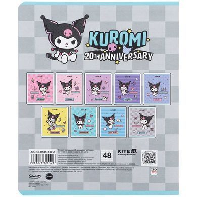 Тетрадь школьная предметная А5+ 168*203мм 48л. Kite в клетку, Kuromi Физика HK25-240-2