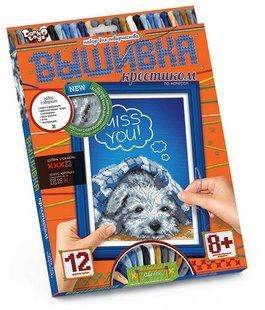 Набір для творчості DankoToys DT VK-01-07 вишивка хрестиком по номерам Цуценя