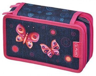 Пенал 3 отделения с наполнением Herlitz 11438710 Butterfly Dreams 31 предмет